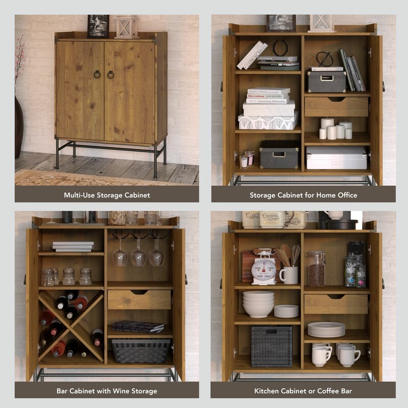 Kathy Ireland Home By Bush Furniture Ironworks Bar Cabinet Reviews Wayfair