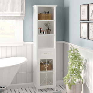 Linen Cabinets Towers You Ll Love Wayfair Rebrilliant 17 W X 65 H Linen Tower