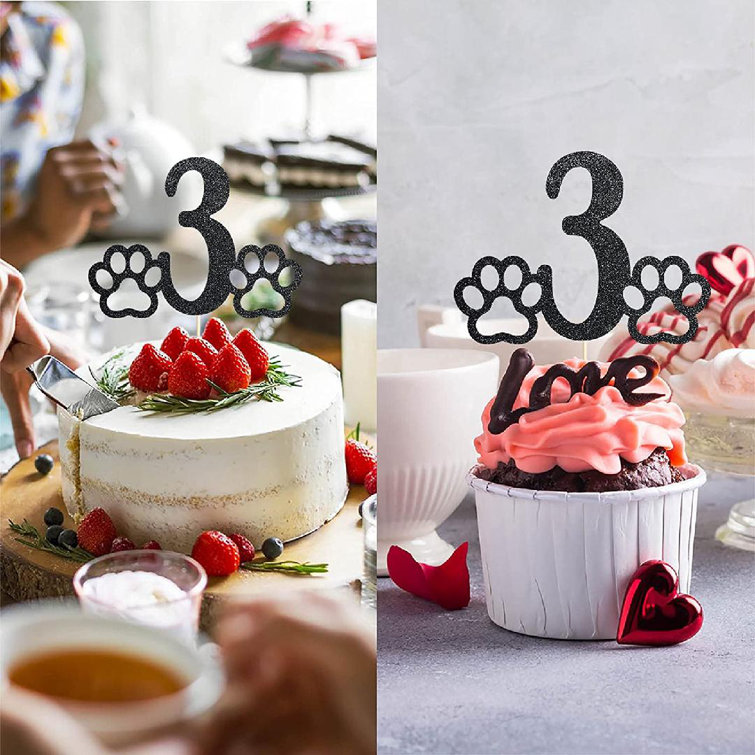 black dog cake topper