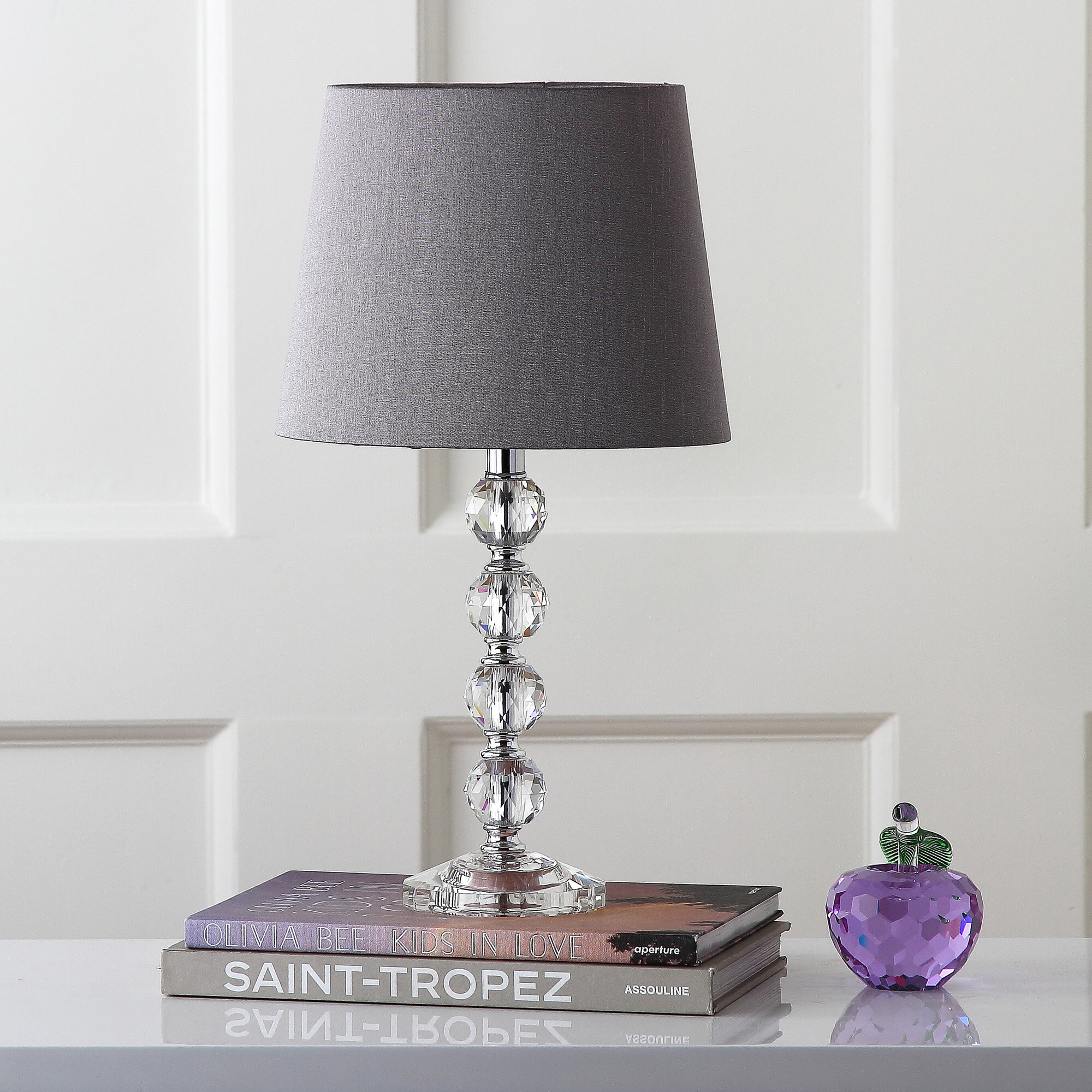 House table Lamp with Gray Check Shade 