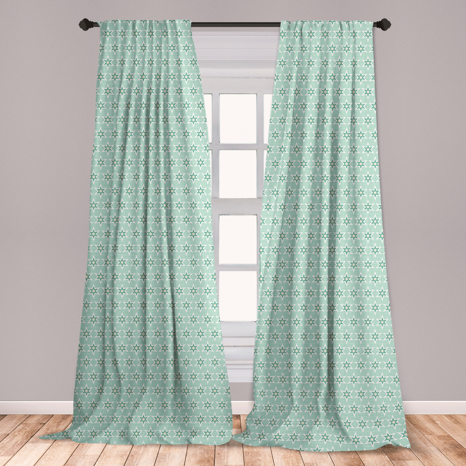 East Urban Home Ambesonne Turquoise Window Curtains Monochrome