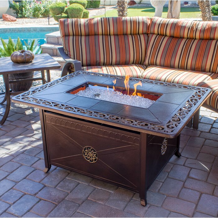 Ebern Designs Spicewood Aluminum Propane Fire Pit Table Reviews