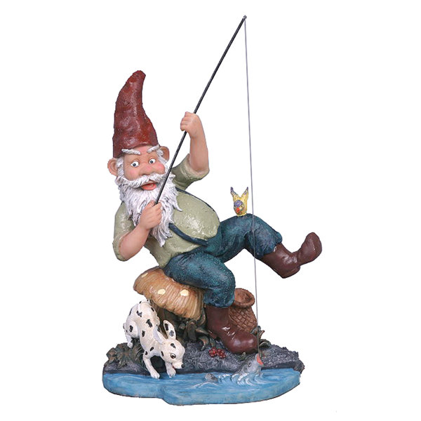 Gone Fishing Garden Gnome Wayfair