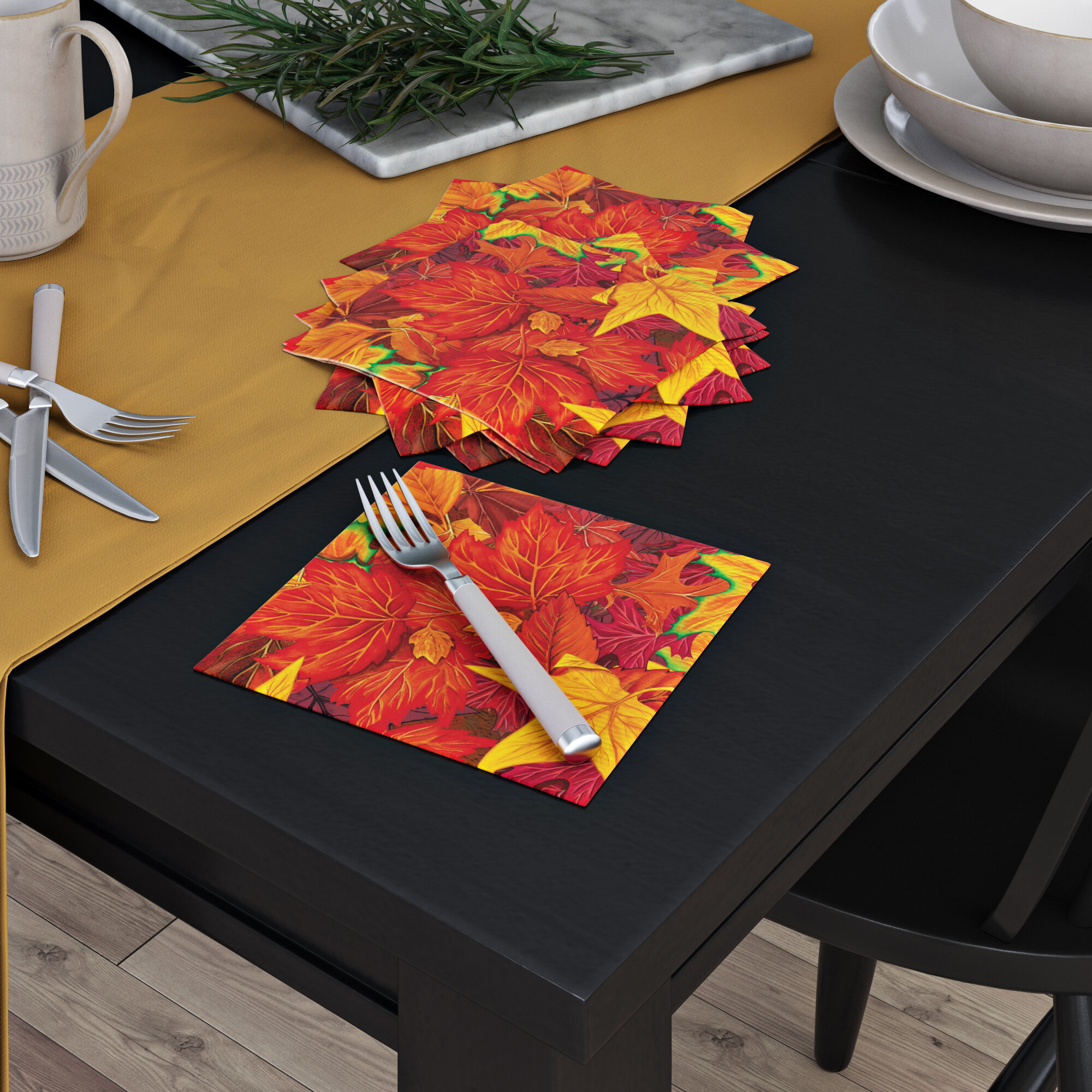 Fall Decor Thanksgiving Napkins Autumn Wedding Ideas Leaves Paper