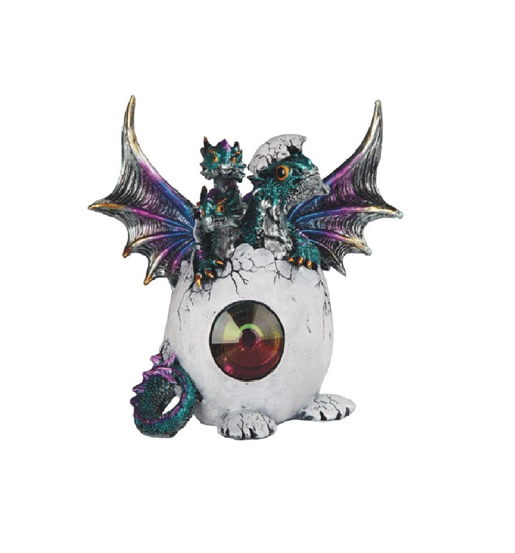 Trinx Three Headed Dragon Baby In Egg Figurine Wayfair