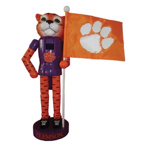 Clemson Mascot and Flag Nutcracker