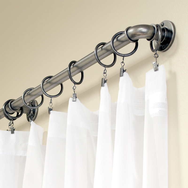 17 Stories Stellan Industrial Drapery Curtain Single Rod And