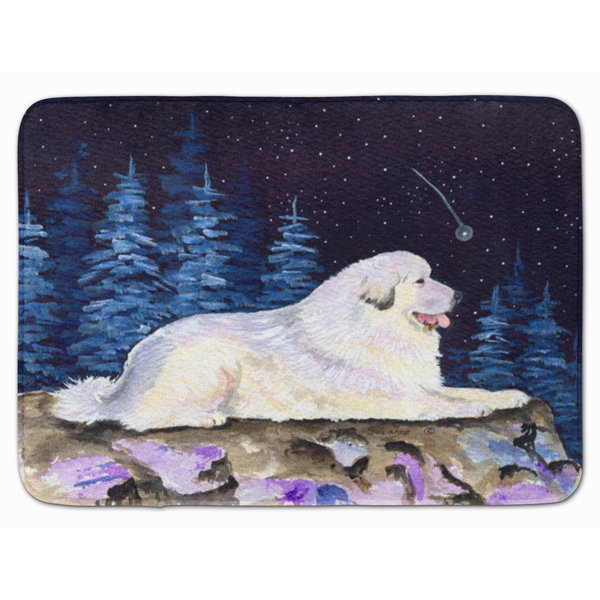 East Urban Home Starry Night Great Pyrenees Rectangle Microfiber Non Slip Bath Rug Wayfair