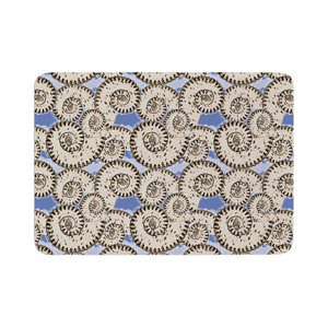 Mydeas Nautical Breeze Spiral Seashells Vector Memory Foam Bath Rug