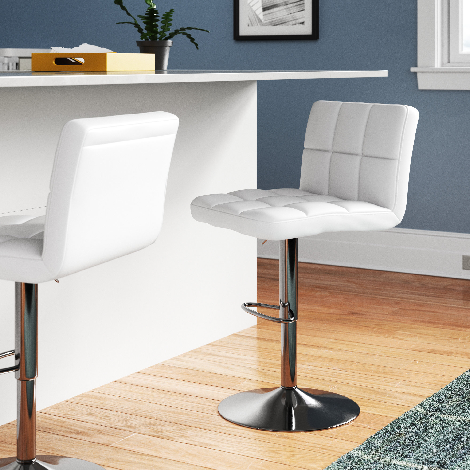 Marceline Hydraulic Adjustable Height Swivel Bar Stool Zipcode Design Upholstery 2024 www.alhudapk