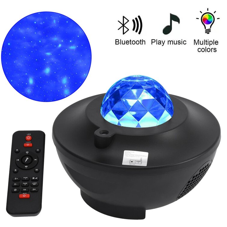 LED Starry Star Night Light Laser Projector 3D Ocean Wave Party Speaker Lamp NEW