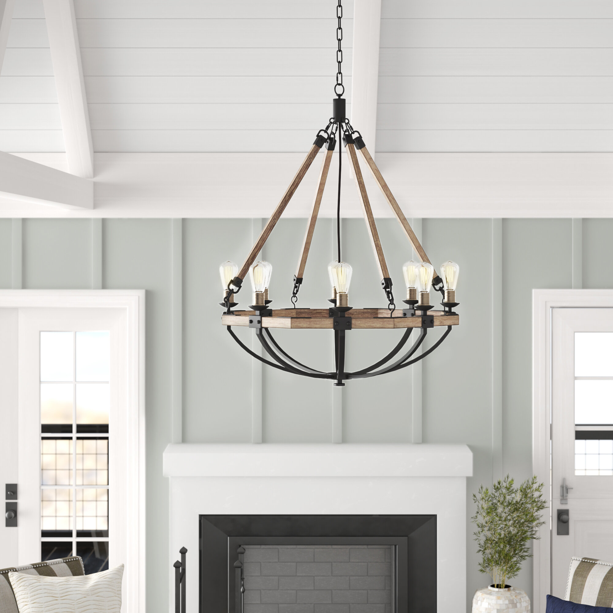 Distressed Finish Wood Chandeliers You Ll Love In 2020 Wayfair