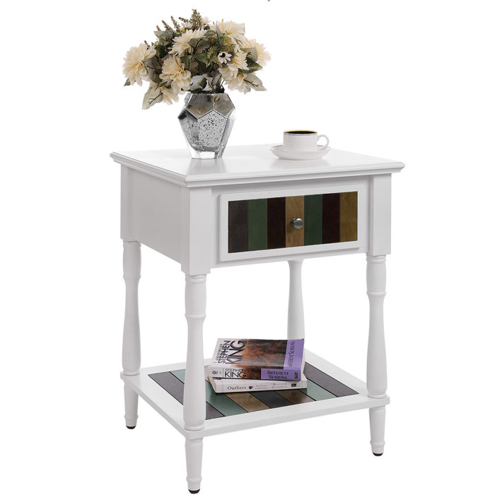 Charlton Home Vasagle Nightstand With 1 Colourful Drawer Bedside