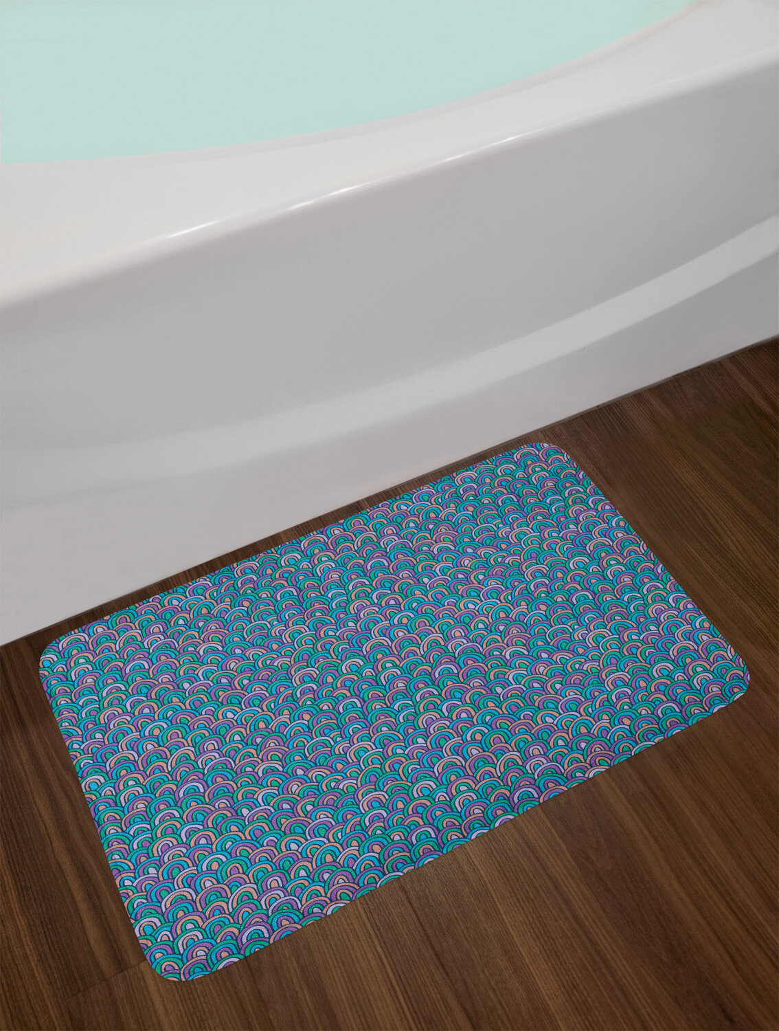Peacock Feather Blue Green Floor Memory Foam Carpet Rug Non-slip Door Bath Mat 