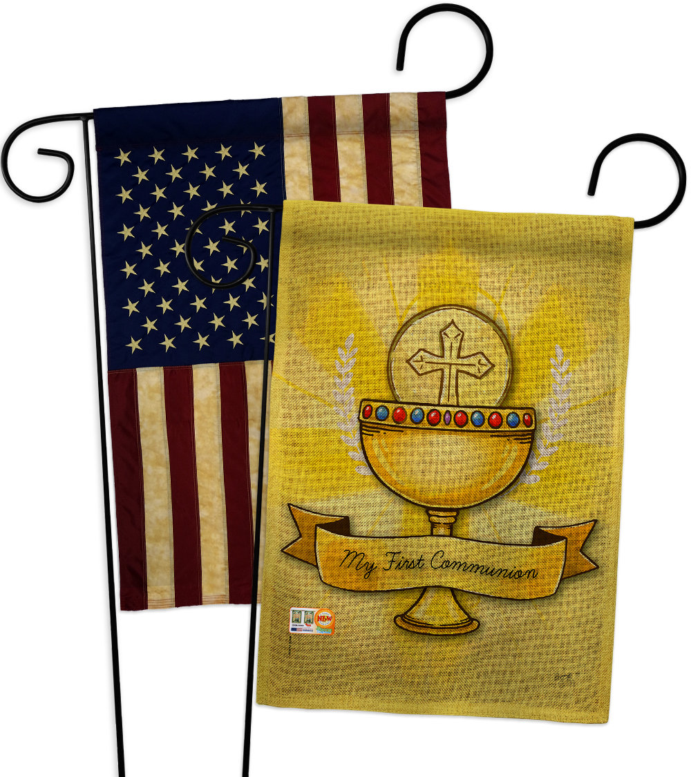 Breeze Decor My Holy Communion Burlap 2 Sided Polyester 18 5 X 13 In Garden Flag Wayfair