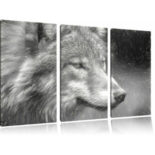 prächtiger Wolf im Schnee Leinwandbild Wanddeko Kunstdruck