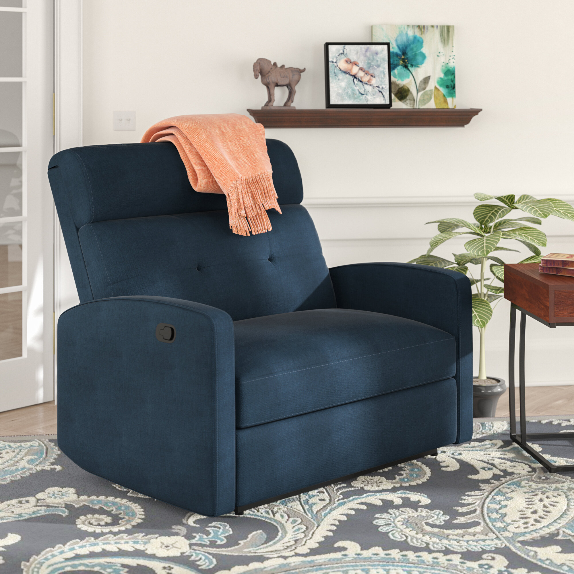 recliner chair navy blue