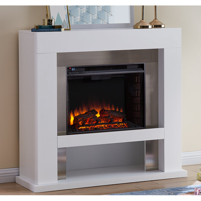 Ebern Designs Lirrington Stainless Steel Electric Fireplace