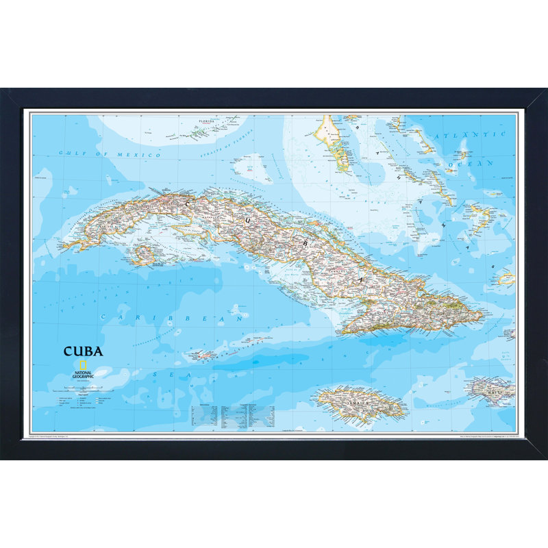 Breakwater Bay Katharina Magnetic Travel Map National Geographic Cuba Classic Wayfair