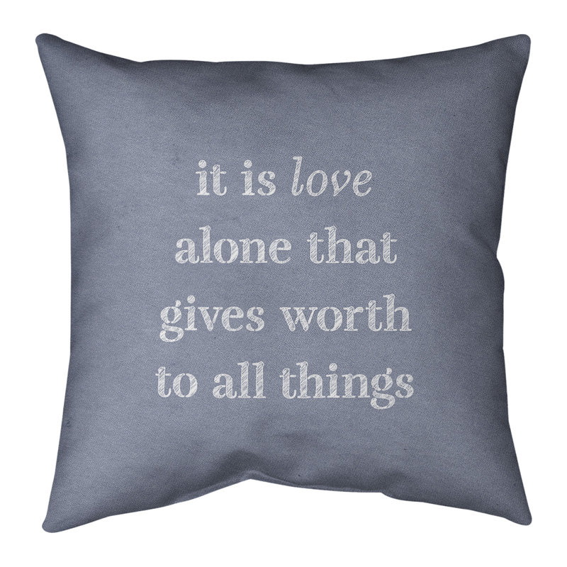 East Urban Home Handwritten Love Inspirational Quote Pillow Cover Wayfair