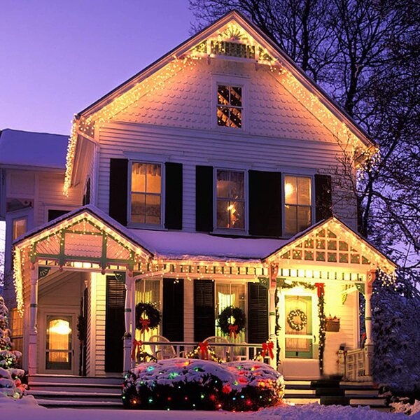 25 LARGE BLUE ICY ICICLE CHRISTMAS LED LIGHTS HOLIDAY OUTDOOR FROZEN MELTING ICE 