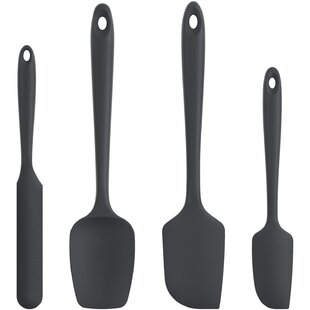 NITHER Silicone Spatula Set Mixing High Temperature Resistant Kitchen Utensils for Non-Stick Cookware Baking 6PCS Rubber Cake Spatula with Iron Core Stirring 