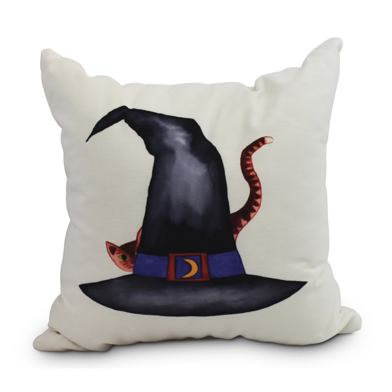 The Holiday Aisle Maser Cat Behind The Hat Halloween Outdoor Throw