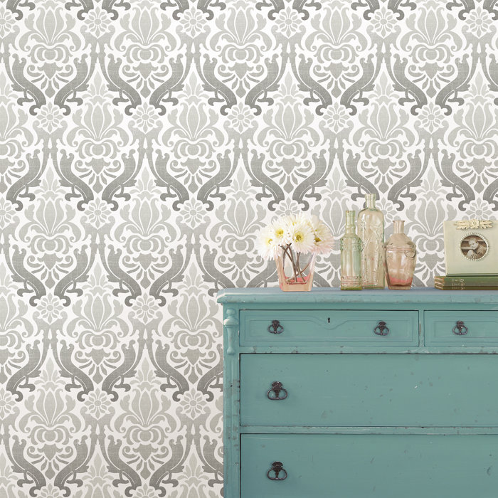 Wallpops Nouveau 18 X 20 5 Damask Peel And Stick Wallpaper Roll