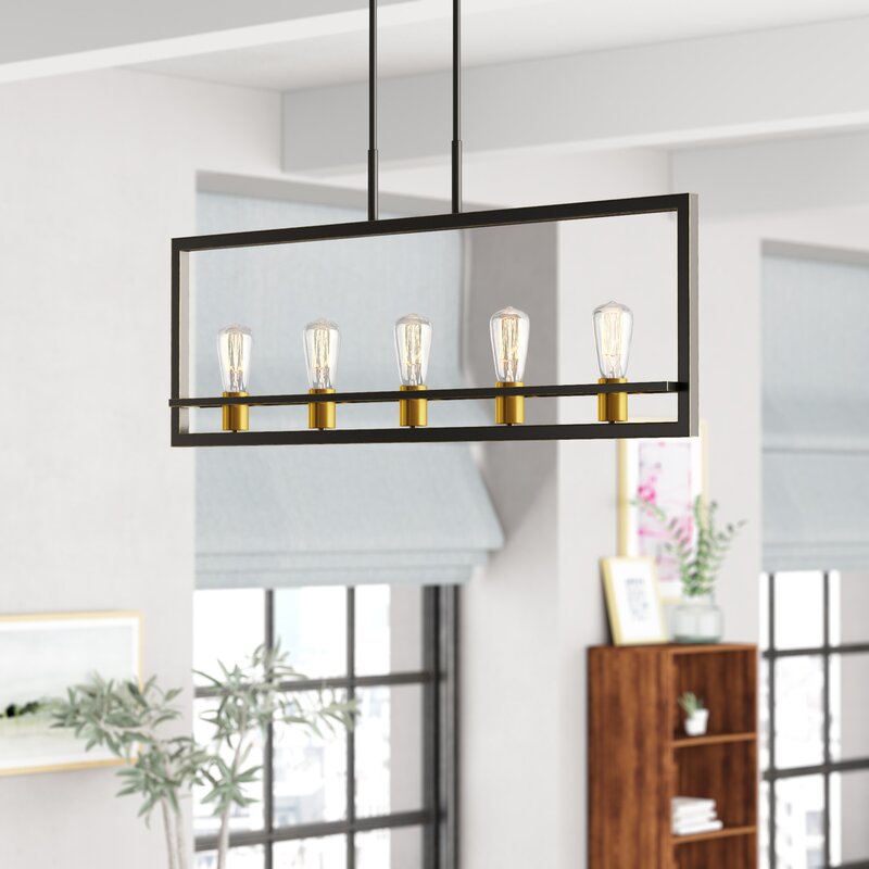 Wrought Studio Theophania 5-Light Square/Rectangle Chandelier & Reviews ...