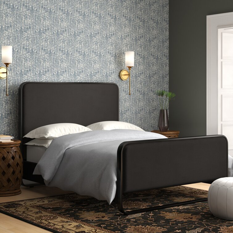 eli metal and wood platform bed