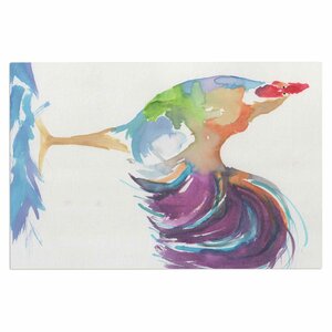 'Watercolor Rooster' Bird Decorative Doormat