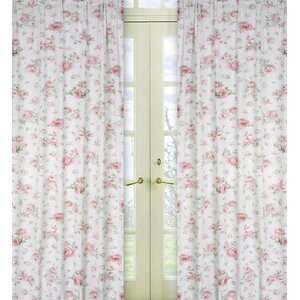 Riley's Roses Nature / Floral Semi-Sheer Rod Pocket Curtain Panels (Set of 2)
