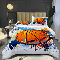 Basketball Court A Nice Night Basketball Court Printing Comforter Quilt Bedding Set Full Size for Teen Boys