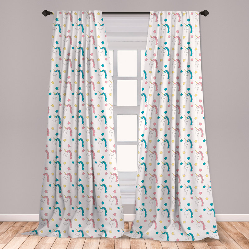 East Urban Home Ambesonne Pastel Curtains Fairytale Character