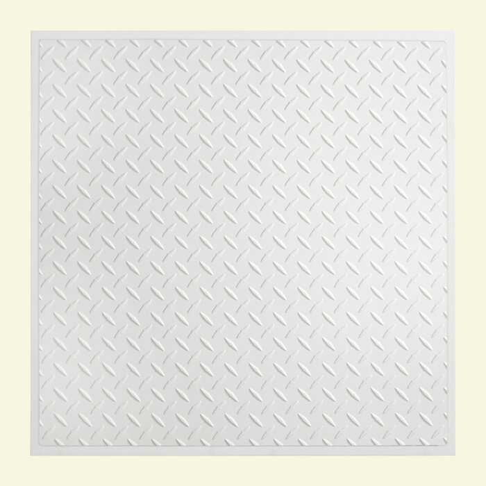 Diamond Plate Revealed Edge 2 Ft X 2 Ft Lay In Ceiling Tile In Matte White