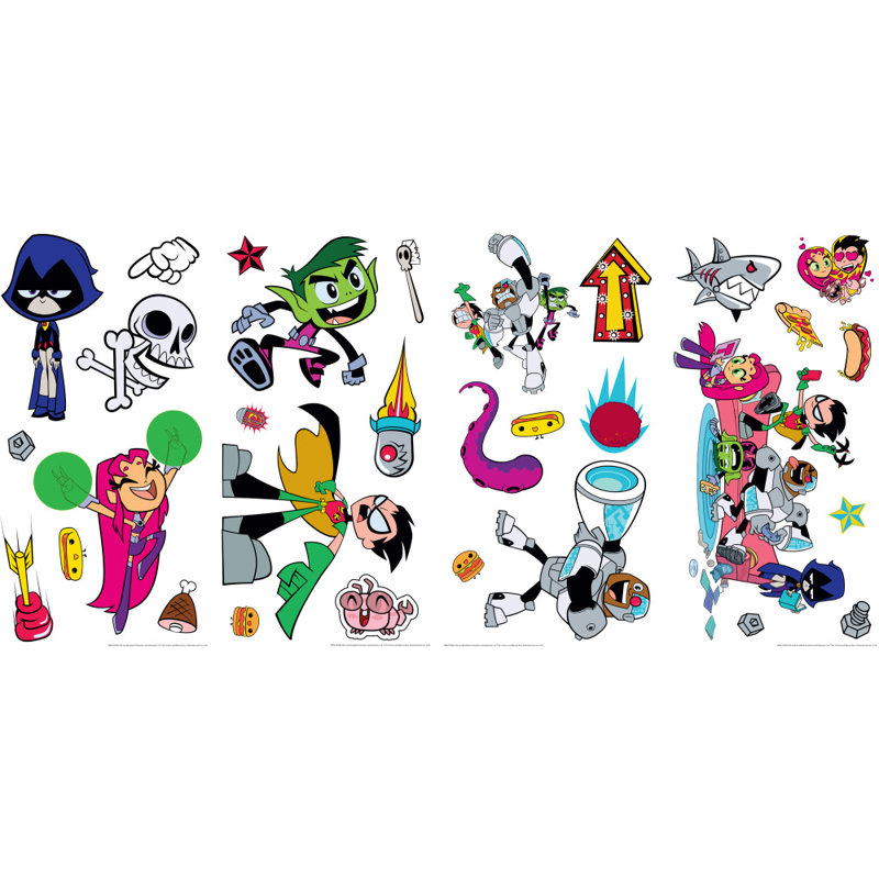 Room Mates Teen Titans Go Peel And Stick Wall Decal Wayfair