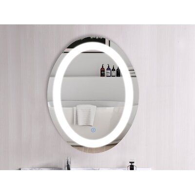 Rumelange Modern Lighted Bathroom Mirror Orren Ellis