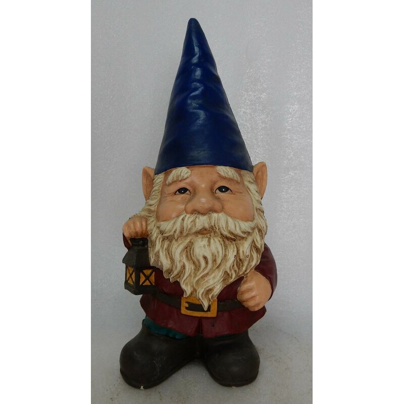Hi Line Gift Ltd Gnome Wearing Hat Holding Lantern Statue