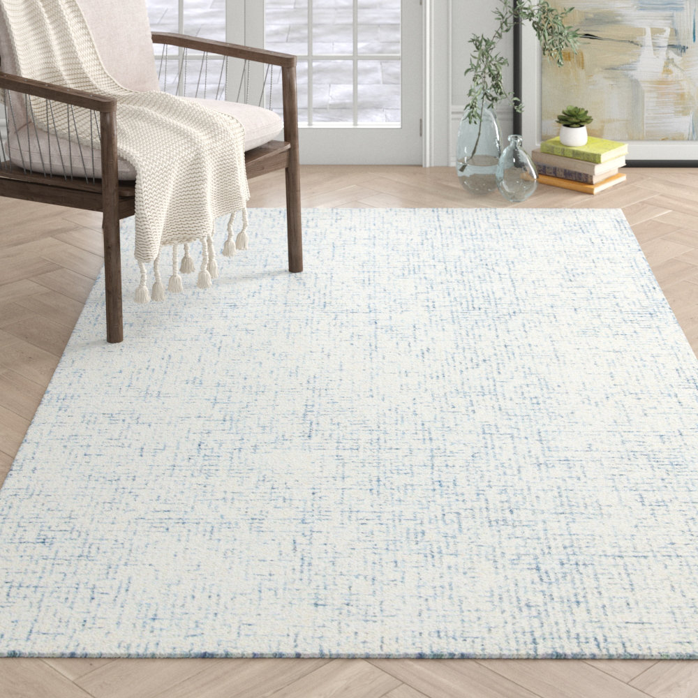 Brooklane Handmade Tufted Ivory Blue Area Rug Reviews Joss Main