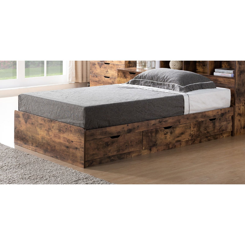 Loon Peak Hardee Compartment Wooden Storage Platform Bed Wayfair Gary single bed with storage from wooden street is a true combination of form and function. wayfair