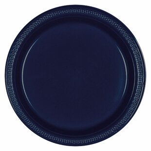 PartyDeco Conf.6 Cardboard Plates Blue Edged Gold