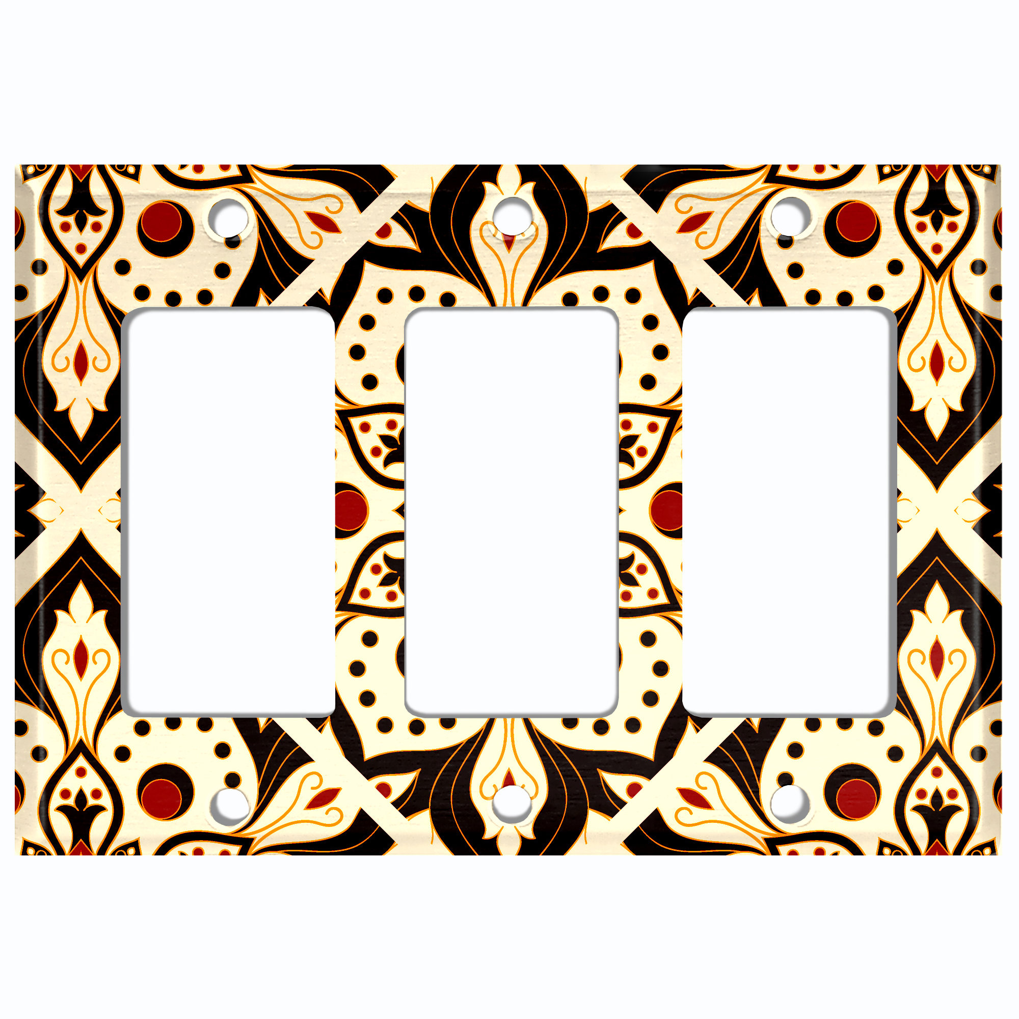 SWEN Products Team Roper Triple Rocker Wall Plate Cover - Steel, Black Wrinkle Finish, USA Made
