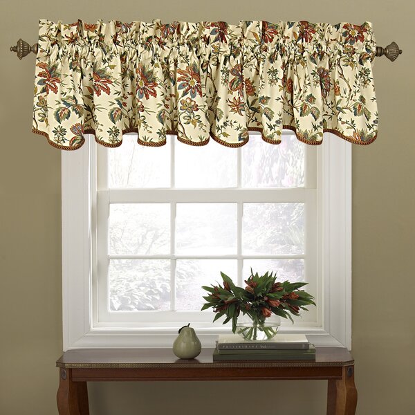 Waverly Home Swag Drop Pleated Striped Valances Gold Red Green Cotton