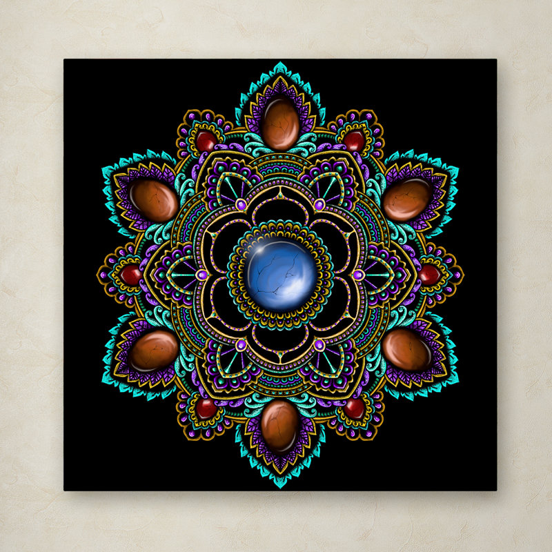 Trademark Art Gemstone Mandala Graphic Art Print On Wrapped