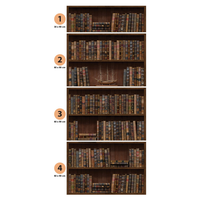 Walplus Vintage Bookshelf Wall Decal Reviews Wayfair