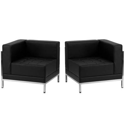 Orren Ellis Acord 3 Piece Leather Reception Set Wayfair