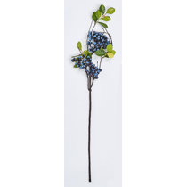 Realistic Twig & Berries Faux Berry Stem Greenery Artificial Blueberry Spray 
