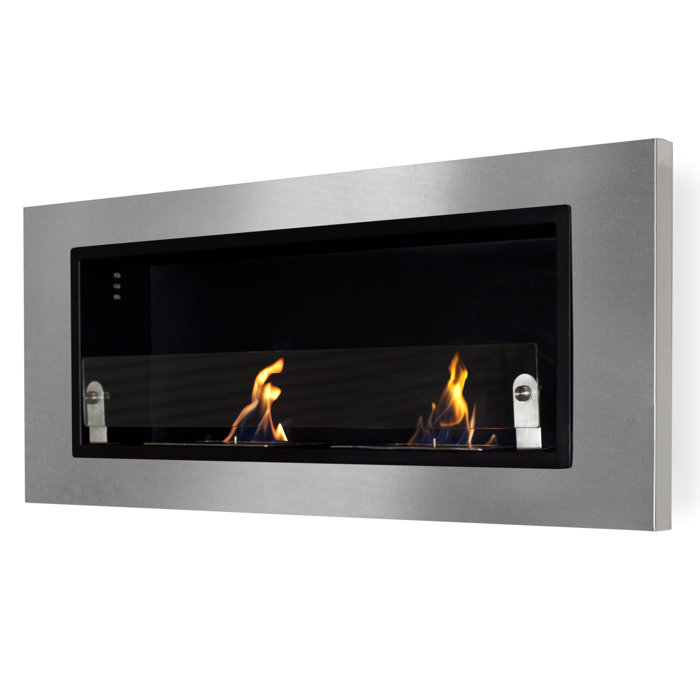 Nu Flame Ventana Due Stainless Wall Mounted Bio Ethanol Fireplace