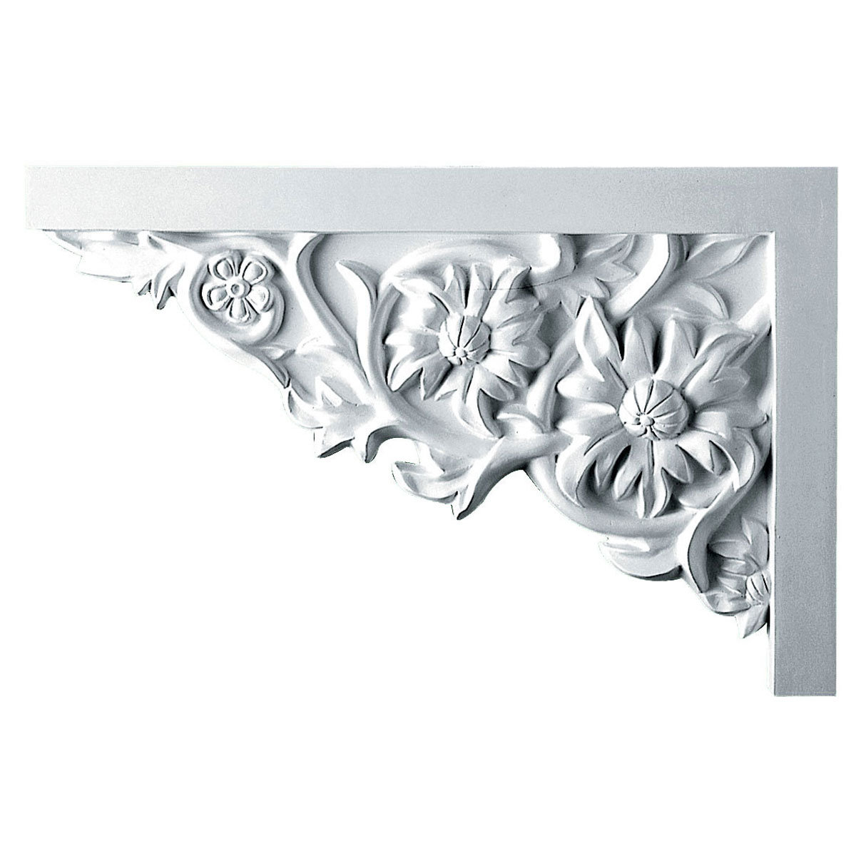 Ekena Millwork Floral 7 7 8 H X 11 3 4 W X 3 4 D Large Stair Bracket Wayfair