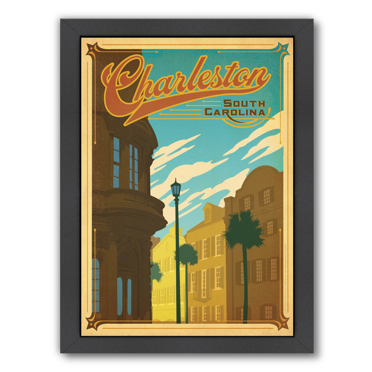 East Urban Home Vintage Charleston Framed Advertisement Wayfair